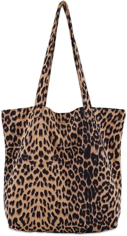 Leopard Shoulder Bag Soft & Lightweight Large Tote Purse Handbag Travel Satchel Gift for Women
