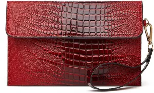 LOGUTIA1pcs Black Wristlet Leather Wristlet Pouch Zip Clutch Bag Evening Clutch Purse With Strap Wallet With Wrist Strap