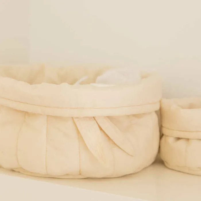 Lorena Canals Baby Set Of Two Quilted Baskets Natural