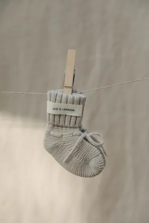 Lou Knit Baby Booties - Beige