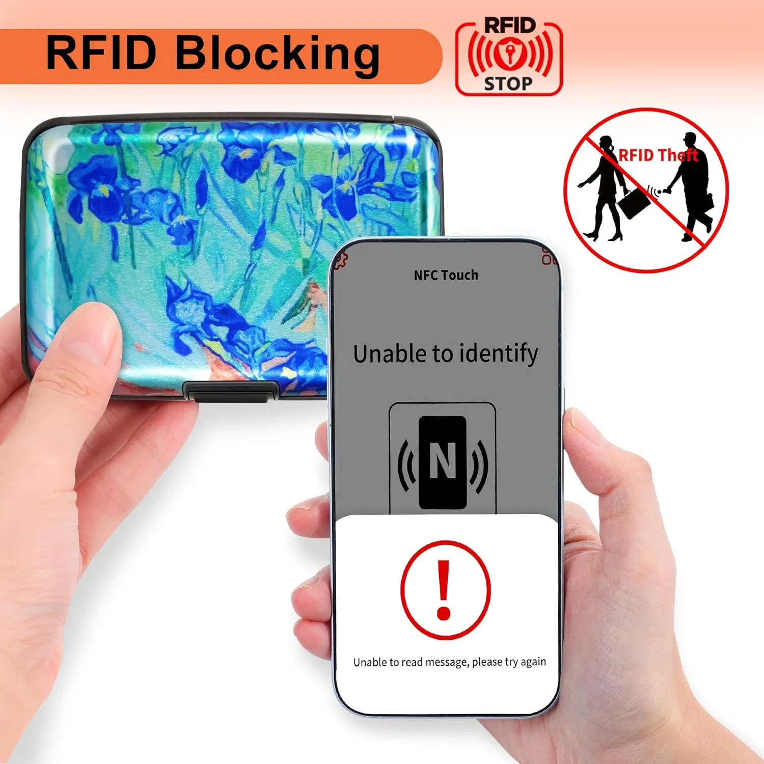 Mayski Credit Card Holder, RFID Blocking, Aluminum Alloy Hard Case, Small Mini Business Metal Wallet for Women Men, Lrises