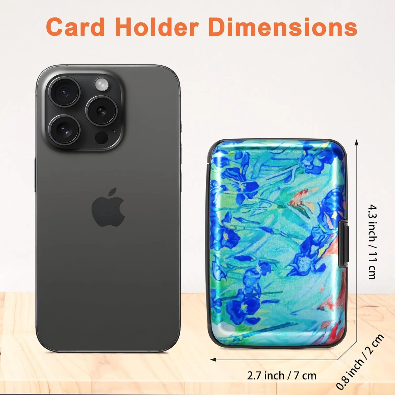 Mayski Credit Card Holder, RFID Blocking, Aluminum Alloy Hard Case, Small Mini Business Metal Wallet for Women Men, Lrises
