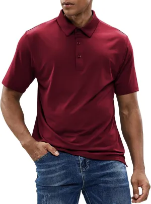 MIER Men's Golf Polo Shirt Short Sleeve Sun Protection Outdoor Sport Shirts Quick Dry