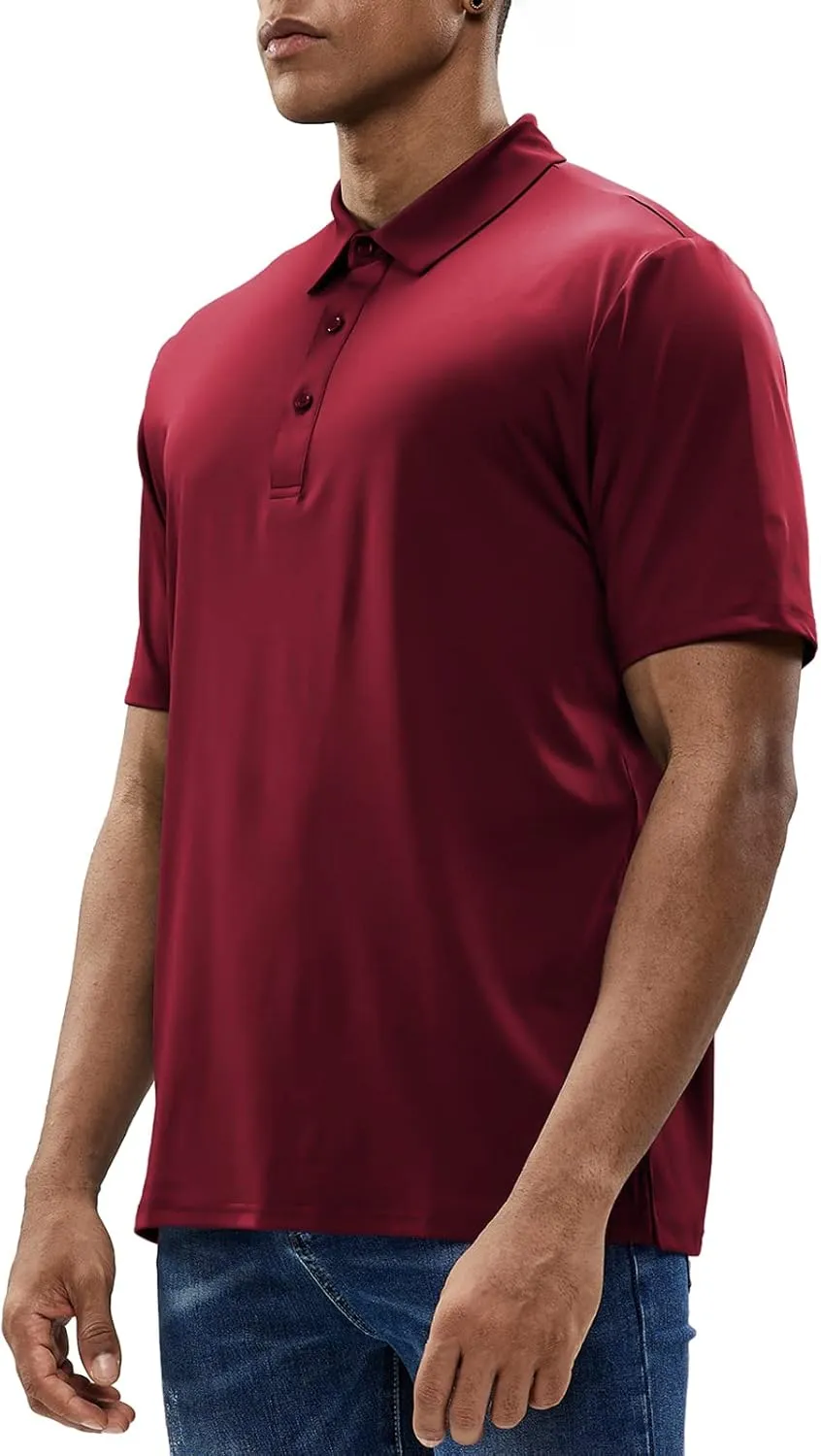 MIER Men's Golf Polo Shirt Short Sleeve Sun Protection Outdoor Sport Shirts Quick Dry