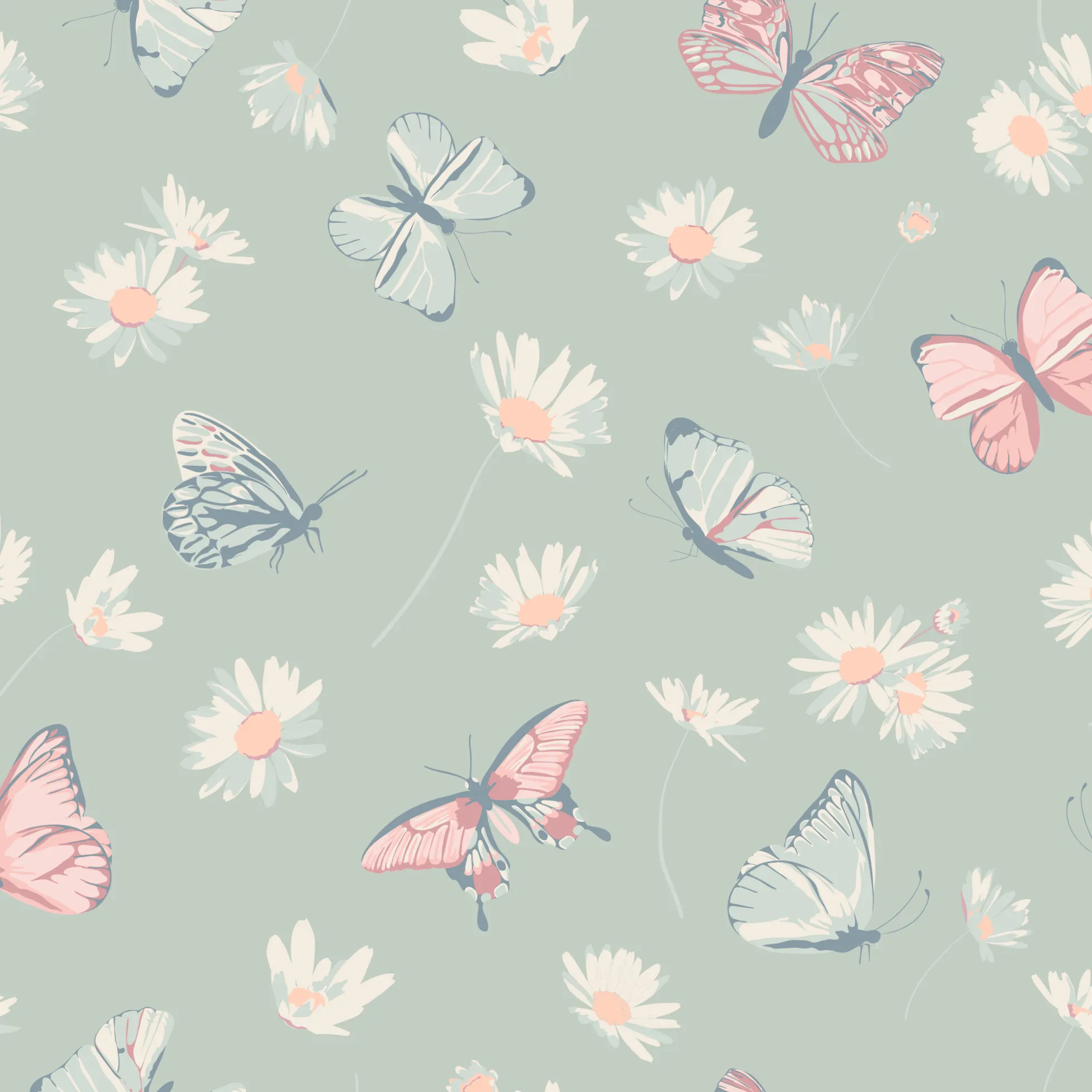 Mint Butterfly Daisy Bamboo Knotted Baby Bow