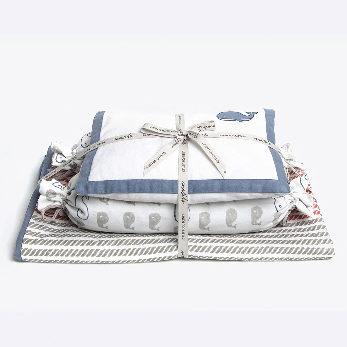 New Baby Mini Cot Set <br> Whale<br><span style="font-size: 10px;">Can be Personalised</span>