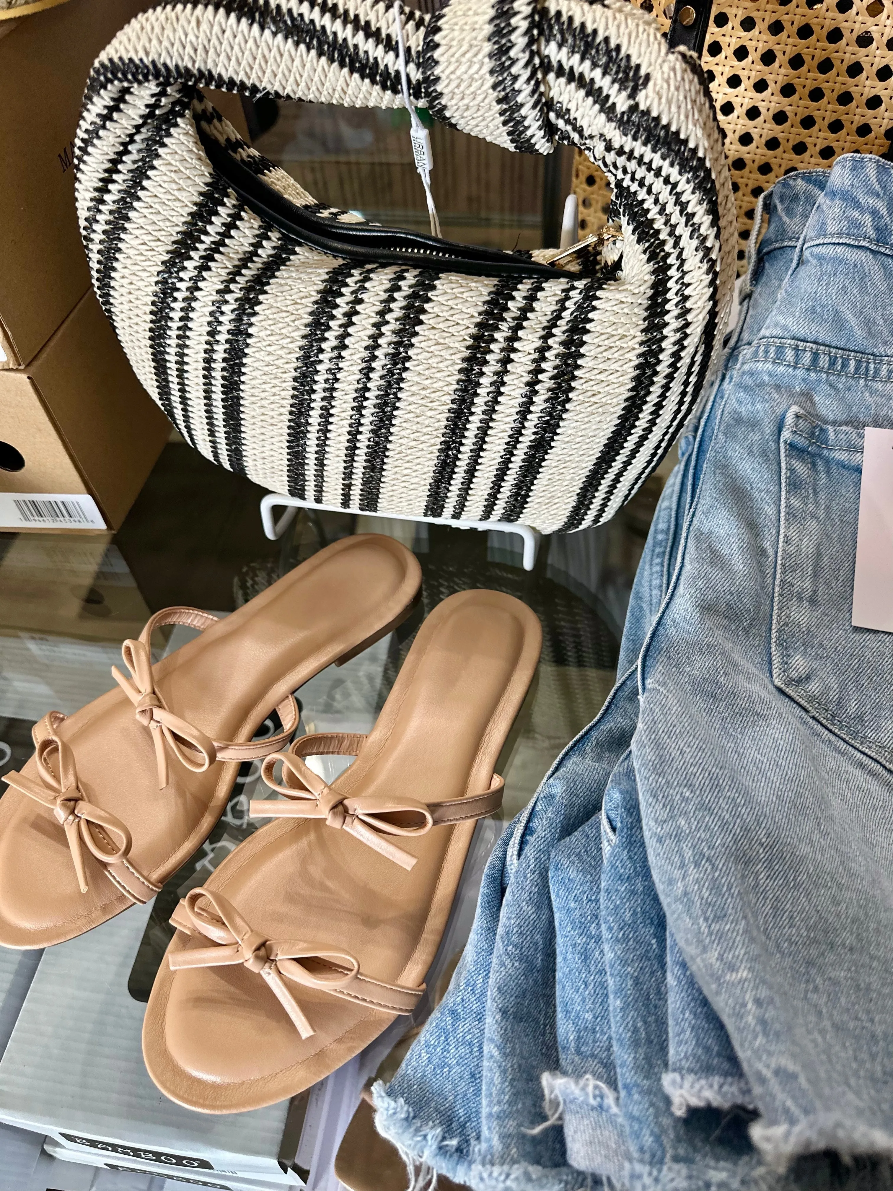 Nude Bow Sandals