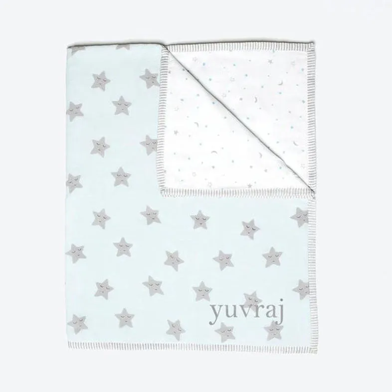 Organic Dohar Blanket <br> Blue Star<br><span style="font-size: 10px;">Can be Personalised</span>