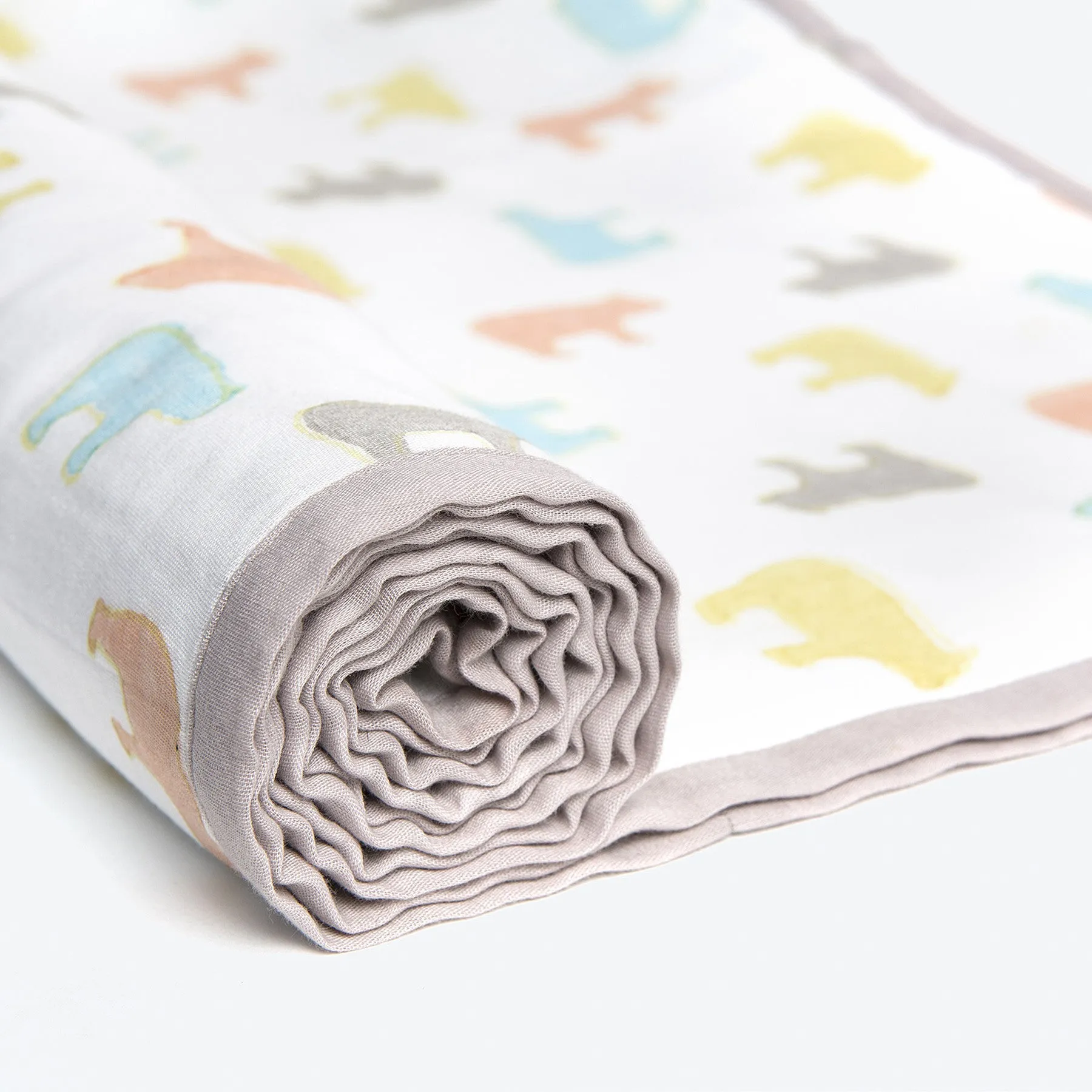 Organic Dohar Blanket <br> Multi-Colour Bear<br><span style="font-size: 10px;">Can be Personalised</span>