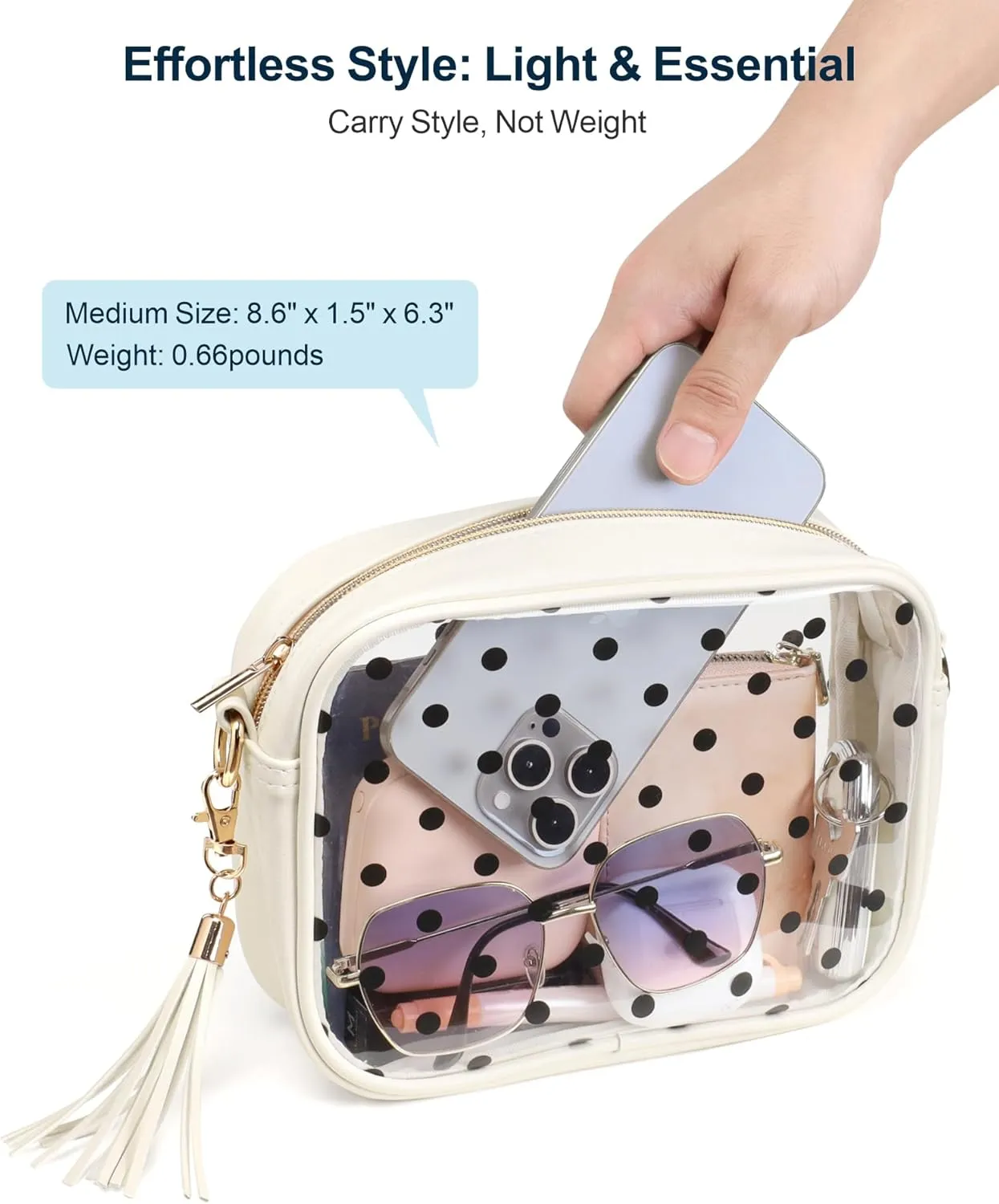 PACKISM Clear Bag for Stadium Events - Clear Purses for Women Stadium Crossbody Concert Bag for Game Day Sports, Festival
