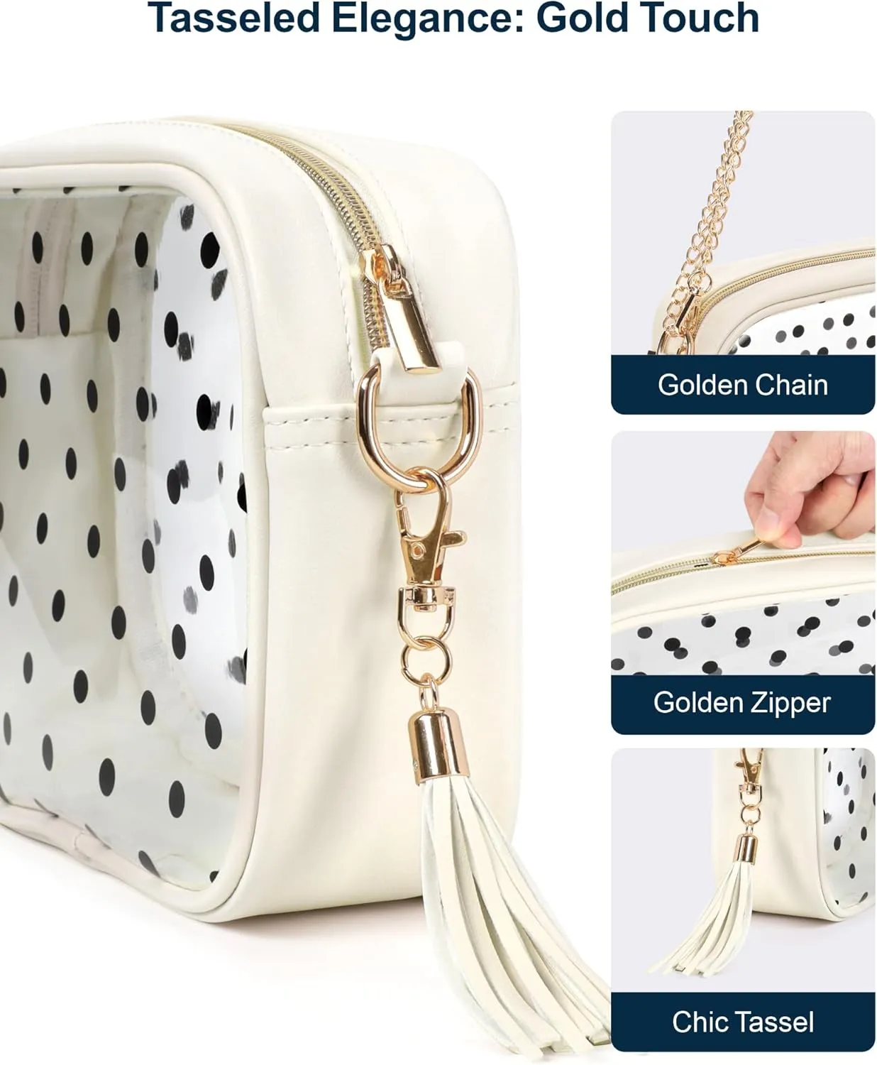 PACKISM Clear Bag for Stadium Events - Clear Purses for Women Stadium Crossbody Concert Bag for Game Day Sports, Festival