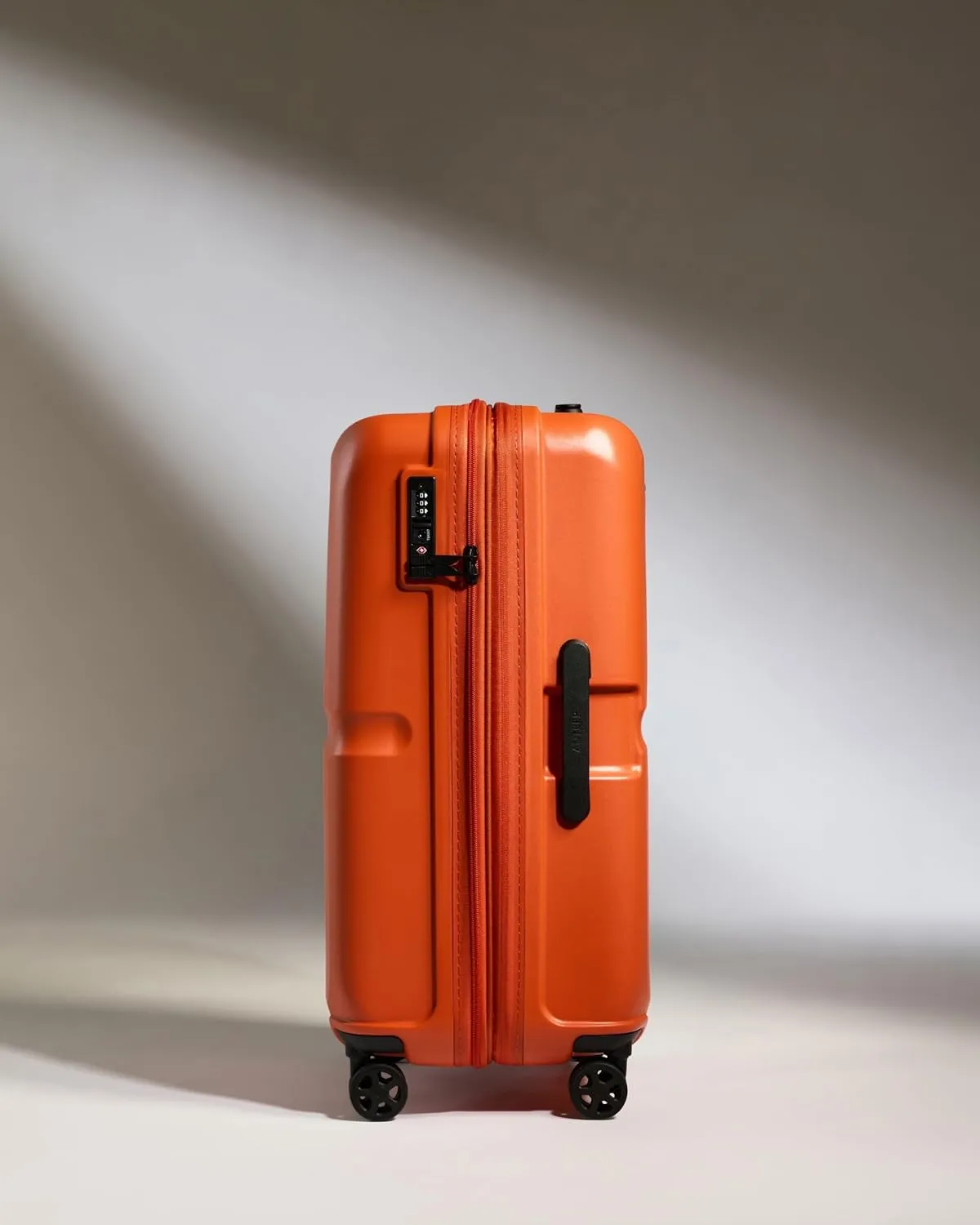 Single Stripe Hardside Luggage 26 Inch Checked-Medium Suitcase - Durable, Lightweight & Expandable, 4 Spinner Wheels - Adjustable Handle, TSA Lock - Ember