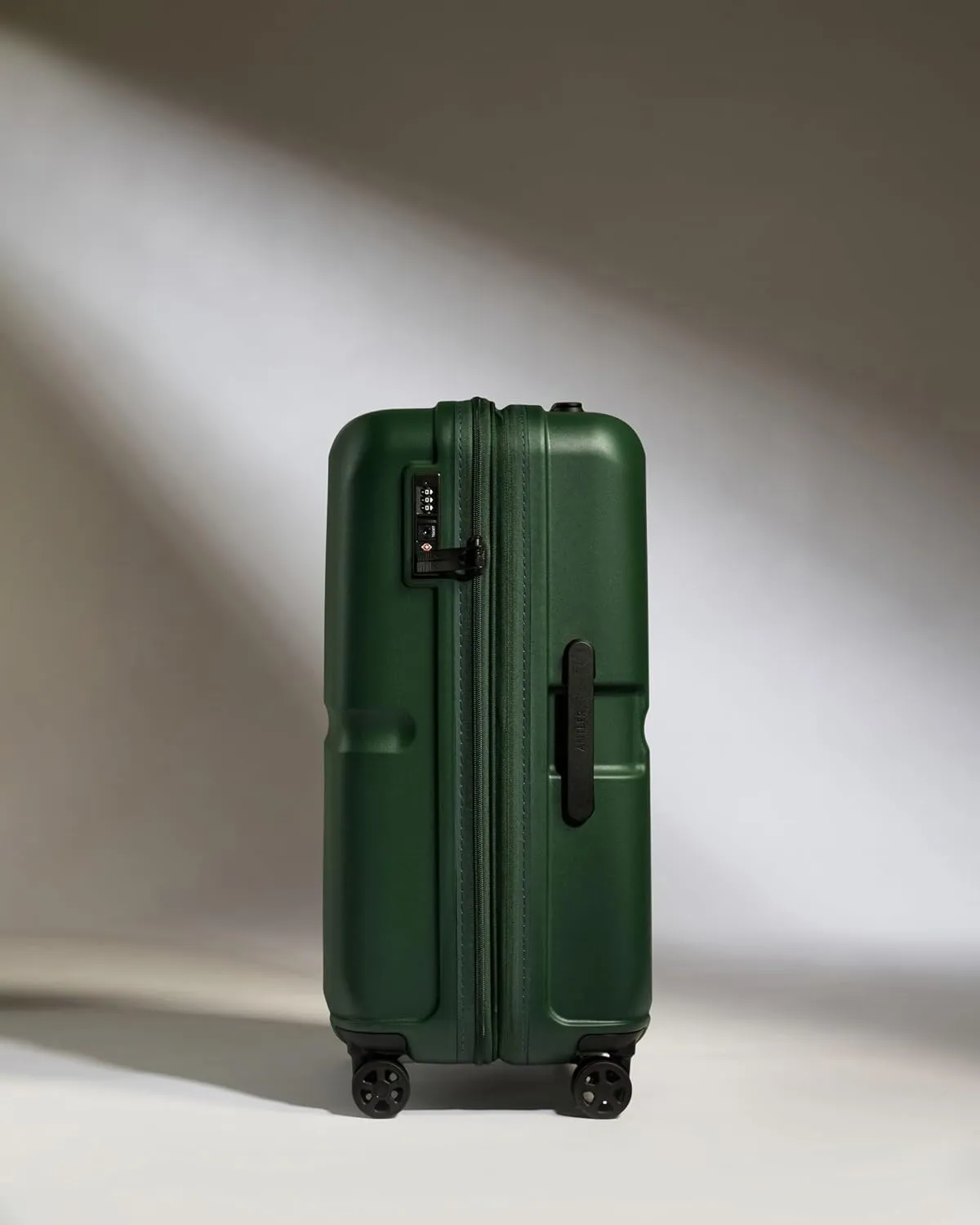 Single Stripe Hardside Luggage 26 Inch Checked-Medium Suitcase - Durable, Lightweight & Expandable, 4 Spinner Wheels - Adjustable Handle, TSA Lock - Green