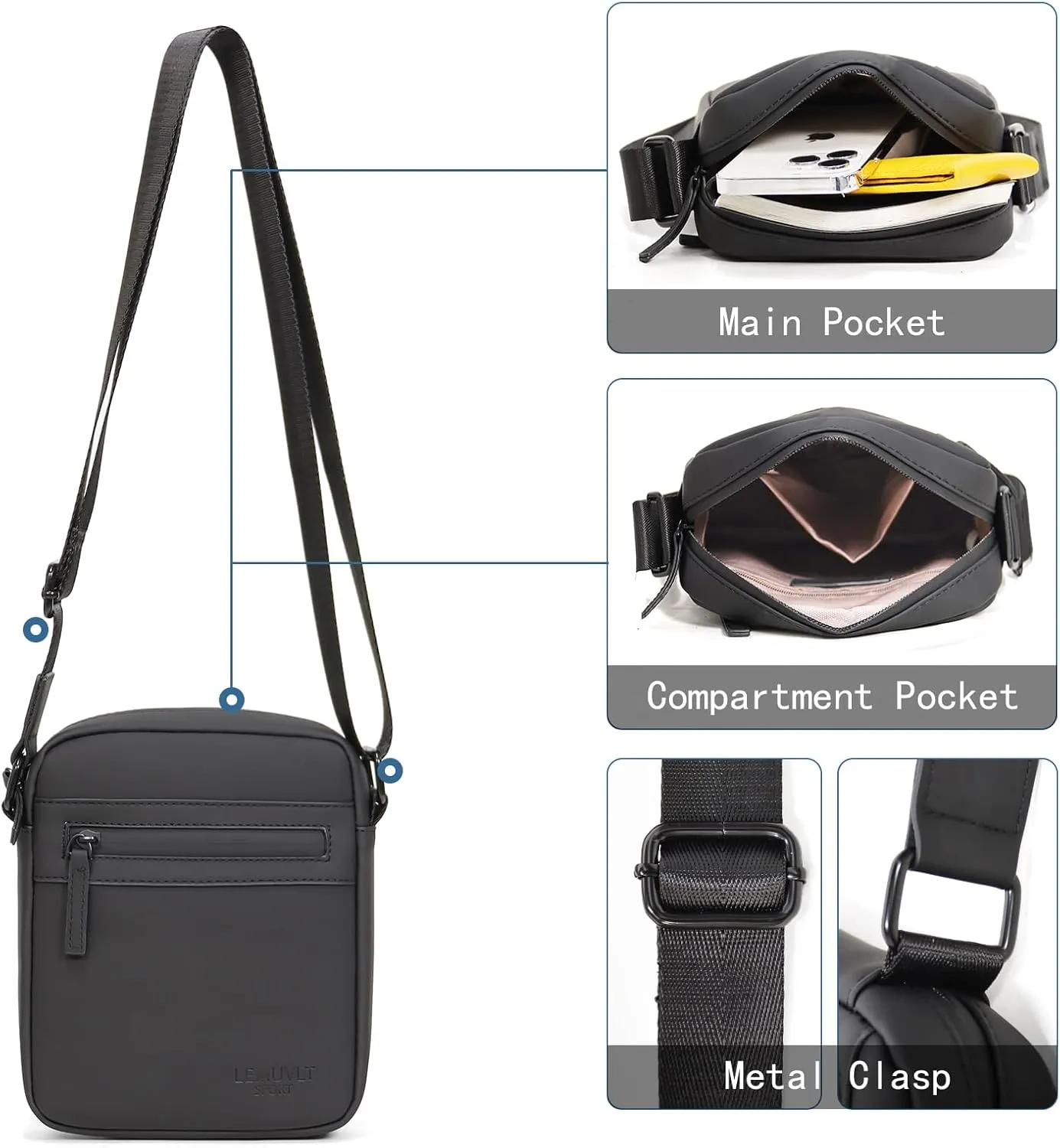 Small/Medium Crossbody bag for men shoulder bag mens purse satchel leather messenger bag gift man