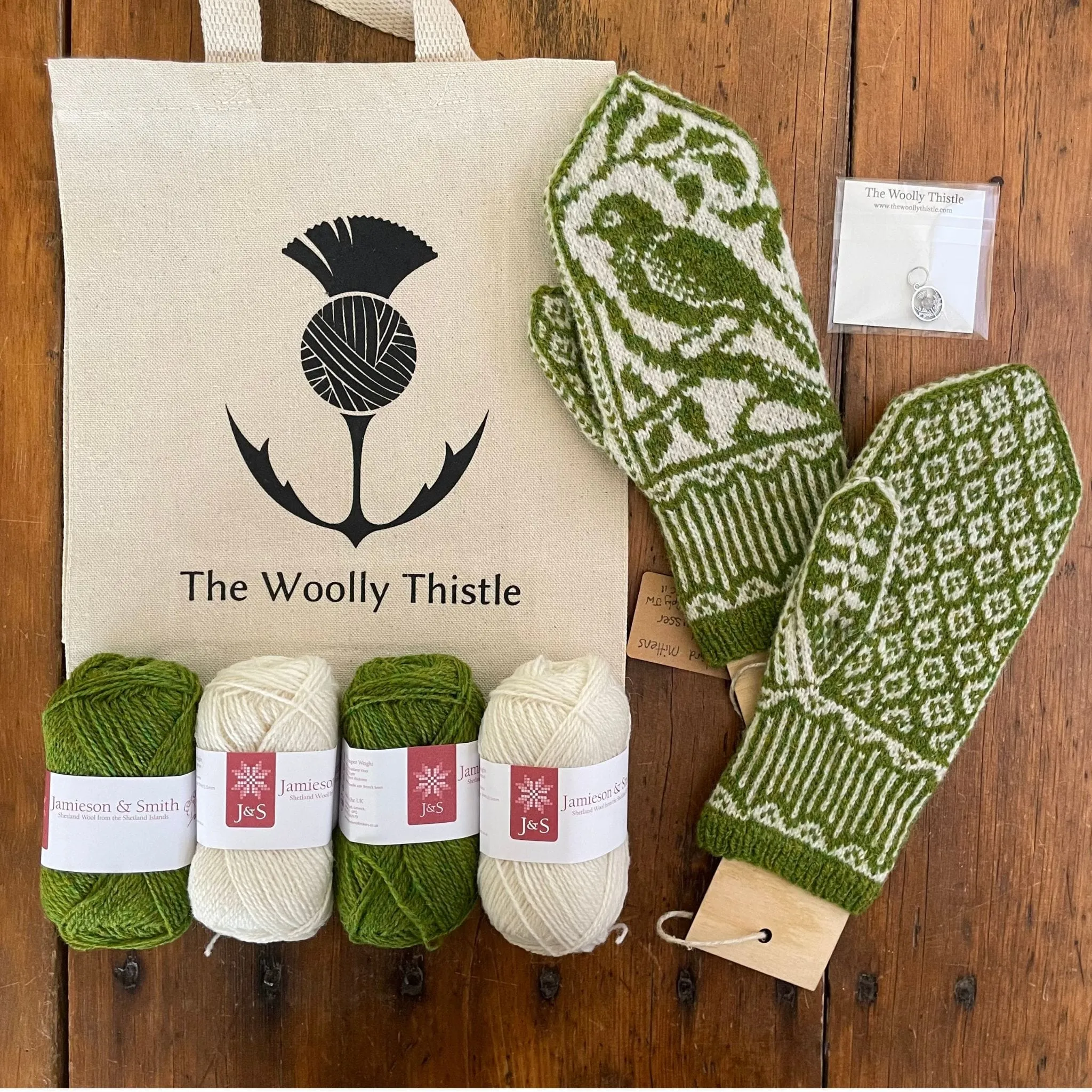 Songbird Mitts Yarn Set in J&S 2ply by Erica Heusser