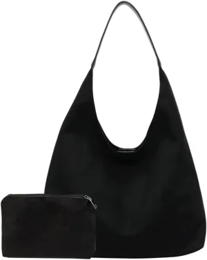 Suede Slouchy Women's Tote Shoulder Satchel Large Brown Office Travel Underarm Bag