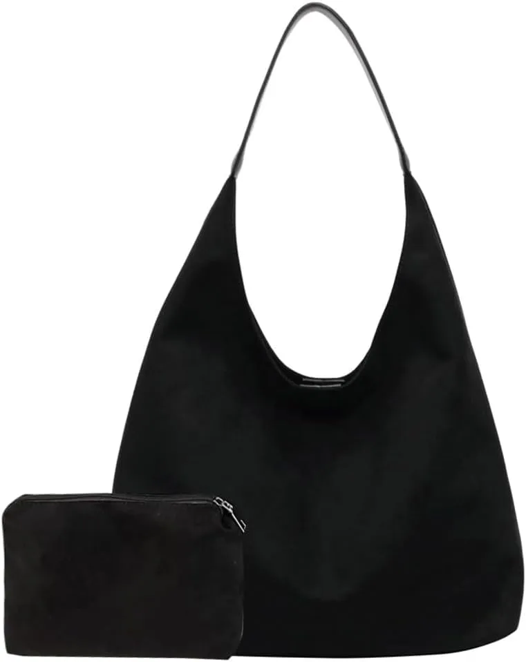 Suede Slouchy Women's Tote Shoulder Satchel Large Brown Office Travel Underarm Bag