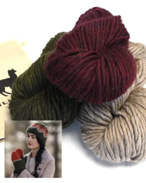 The Grand Portage hat & Mitten Kit - Deep Velvet Colorway