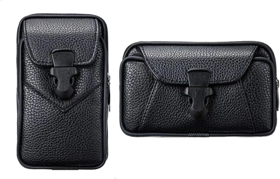 Universal Leather Belt Bag Mobile Phone Waist Bag, Business Style Wallet Case Purse Crossbody Waist Pack Phone Pouch
