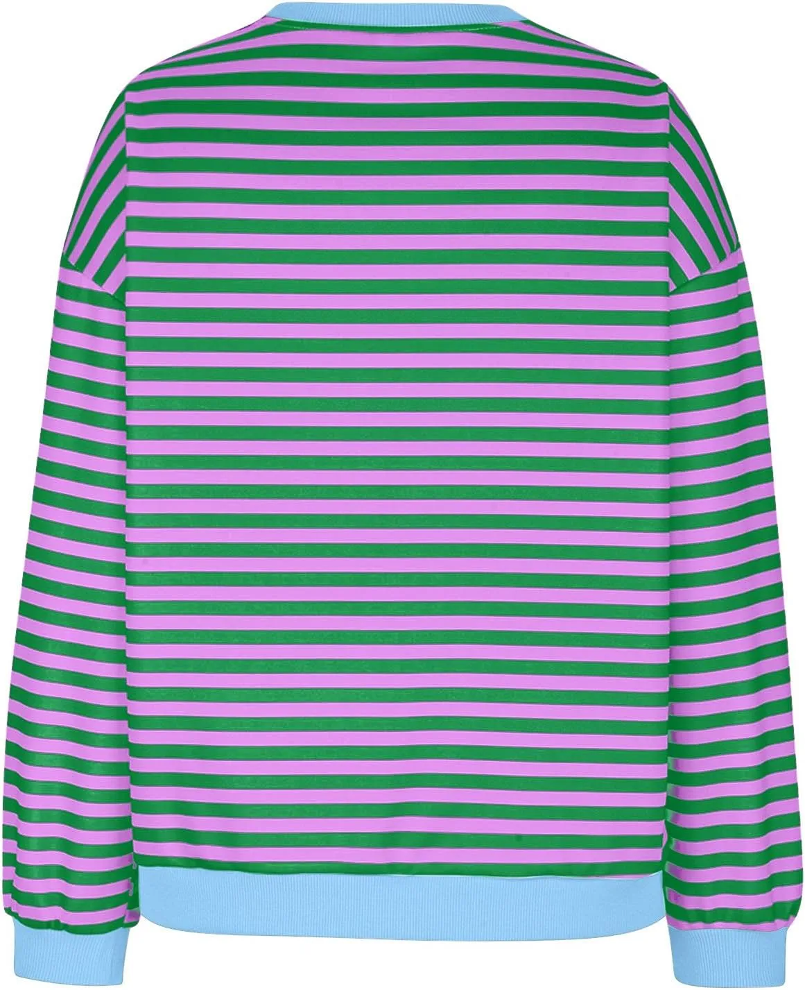Women Oversized Striped Sweatshirt Color Block Long Sleeve Crew Neck Casual Loose Pullover Fashion 2024 Y2K Shirt Top