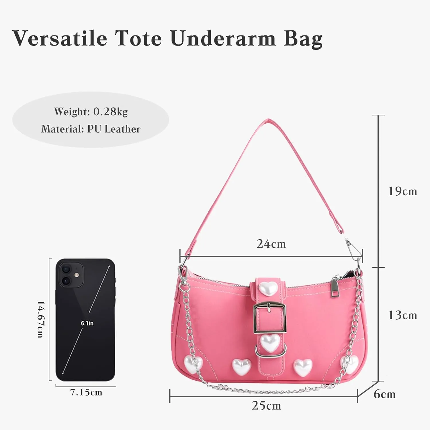 Women PU Leather Handbag Medium Capacity Shoulder Bag Crossbody Bag with Zipper Tote Bag Vintage Messenger Bag