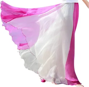Women's Beach Maxi Skirts Elastic Waist Flowy Long Skirts Casual Lightweight Boho Chiffon Pleated A-Line Swing Skirts