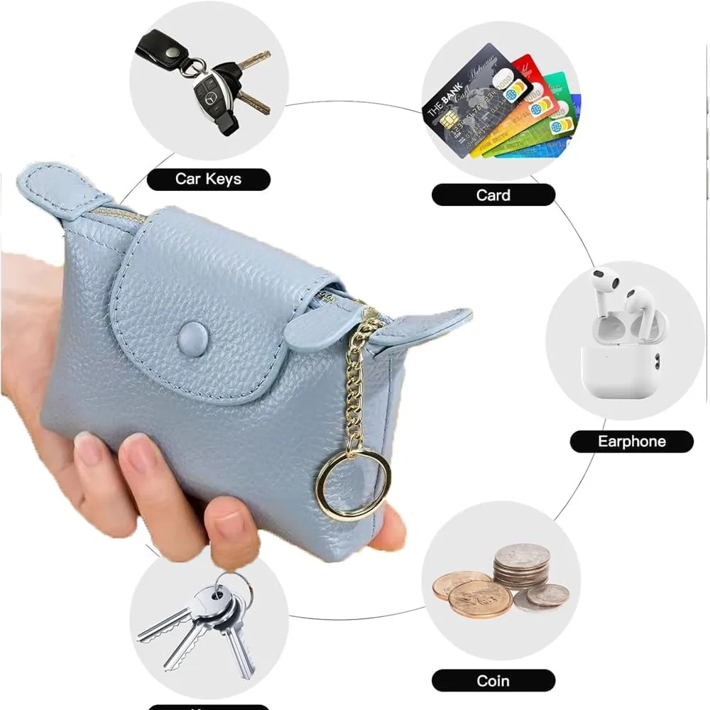 Women's Coin Purse with KeyChain, Mini Bag with Zipper - Wristlet Wallets for Men & Women