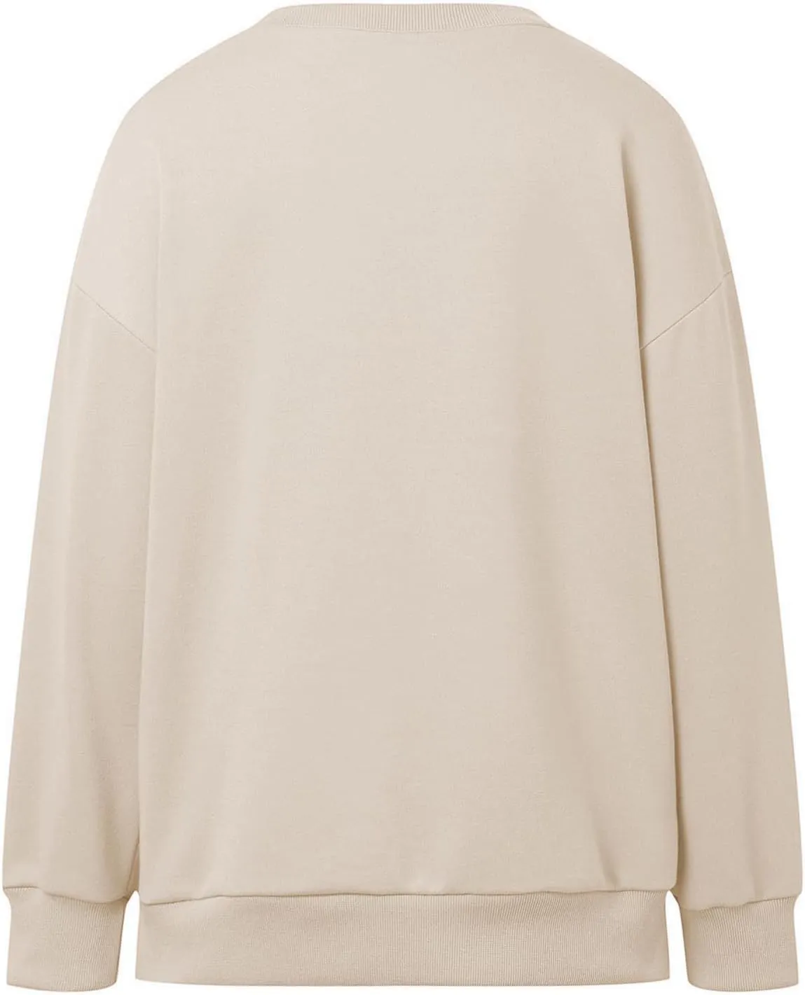 Womens Crew Neck Oversized Sweatshirt with Pockets Long Sleeve Pullover Cotton Hoodies Casual Tops Winter 2025