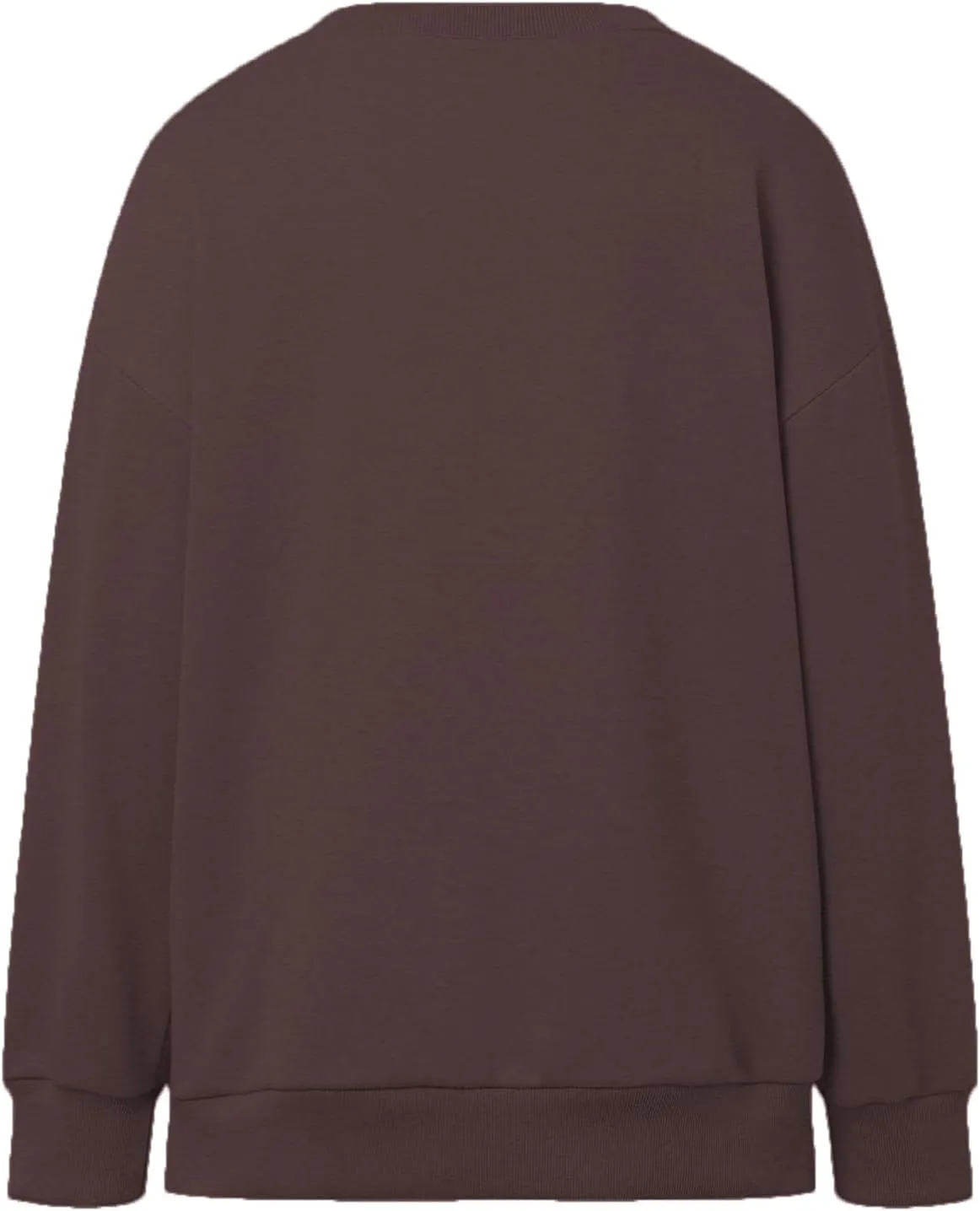 Womens Crew Neck Oversized Sweatshirt with Pockets Long Sleeve Pullover Cotton Hoodies Casual Tops Winter 2025