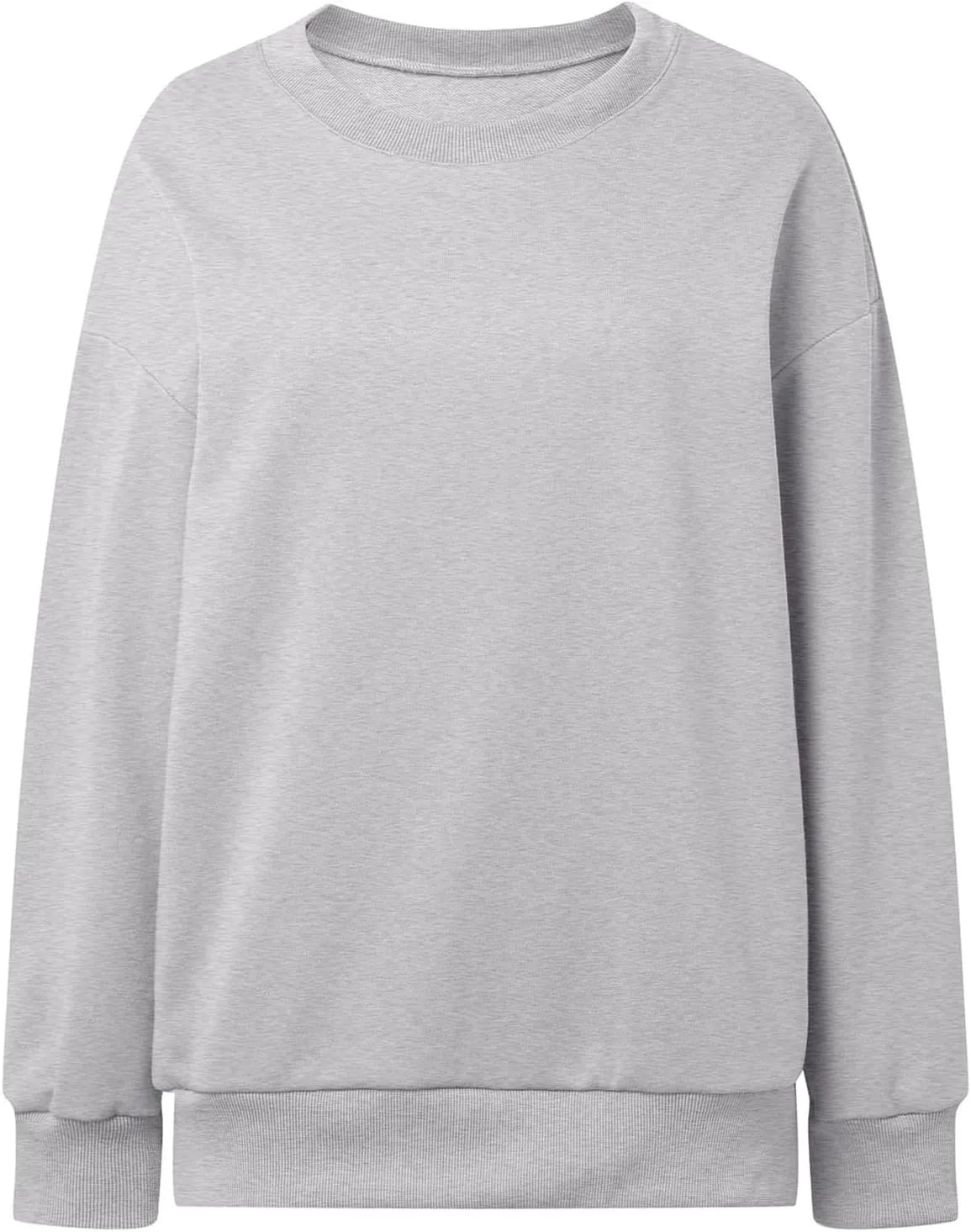 Womens Crew Neck Oversized Sweatshirt with Pockets Long Sleeve Pullover Cotton Hoodies Casual Tops Winter 2025
