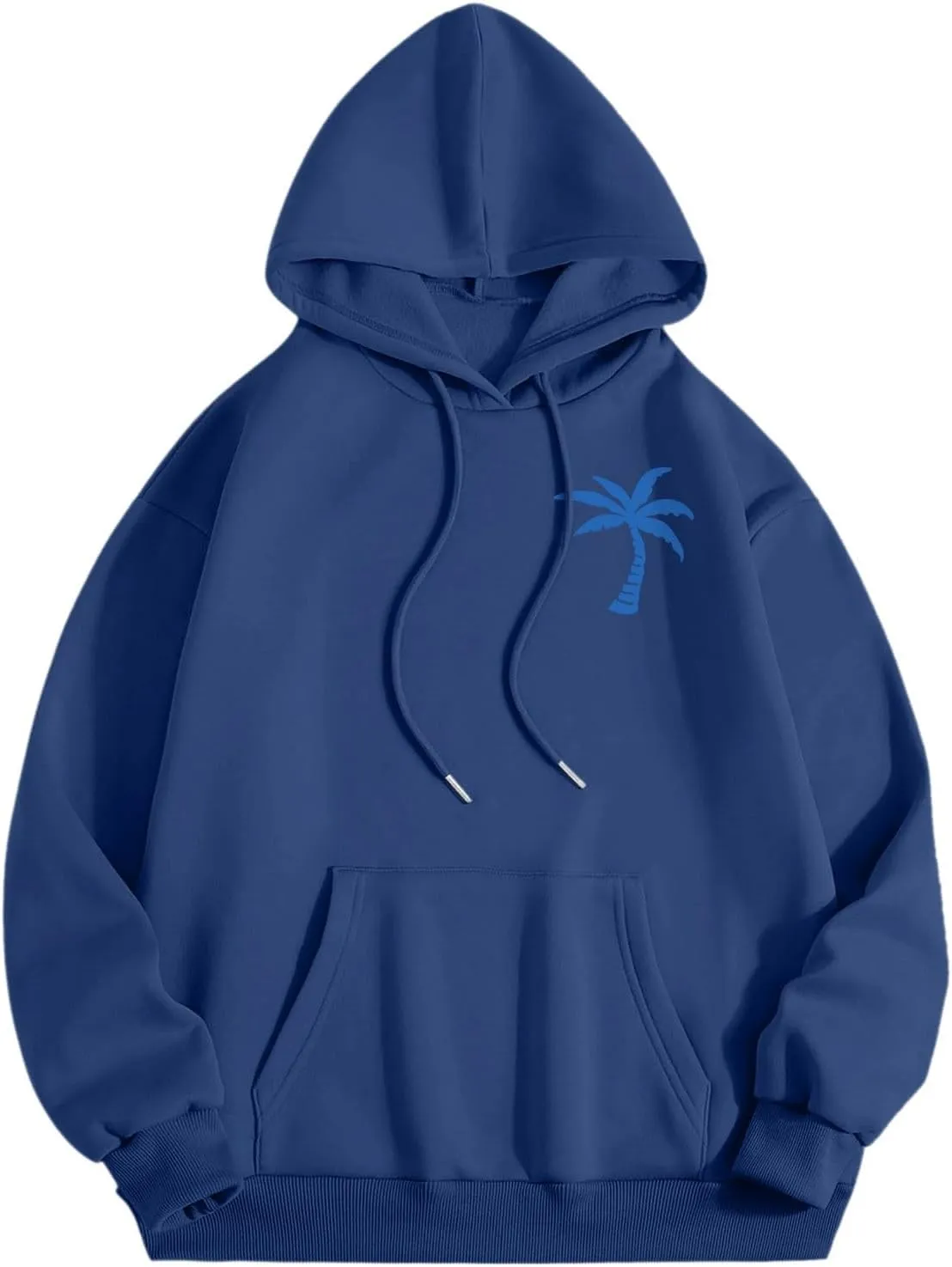 Women's Letter Print Hoodie Sweatshirt Long Sleeve Drawstring Graphic Pullover Oversized Casual Tops With Pockets
