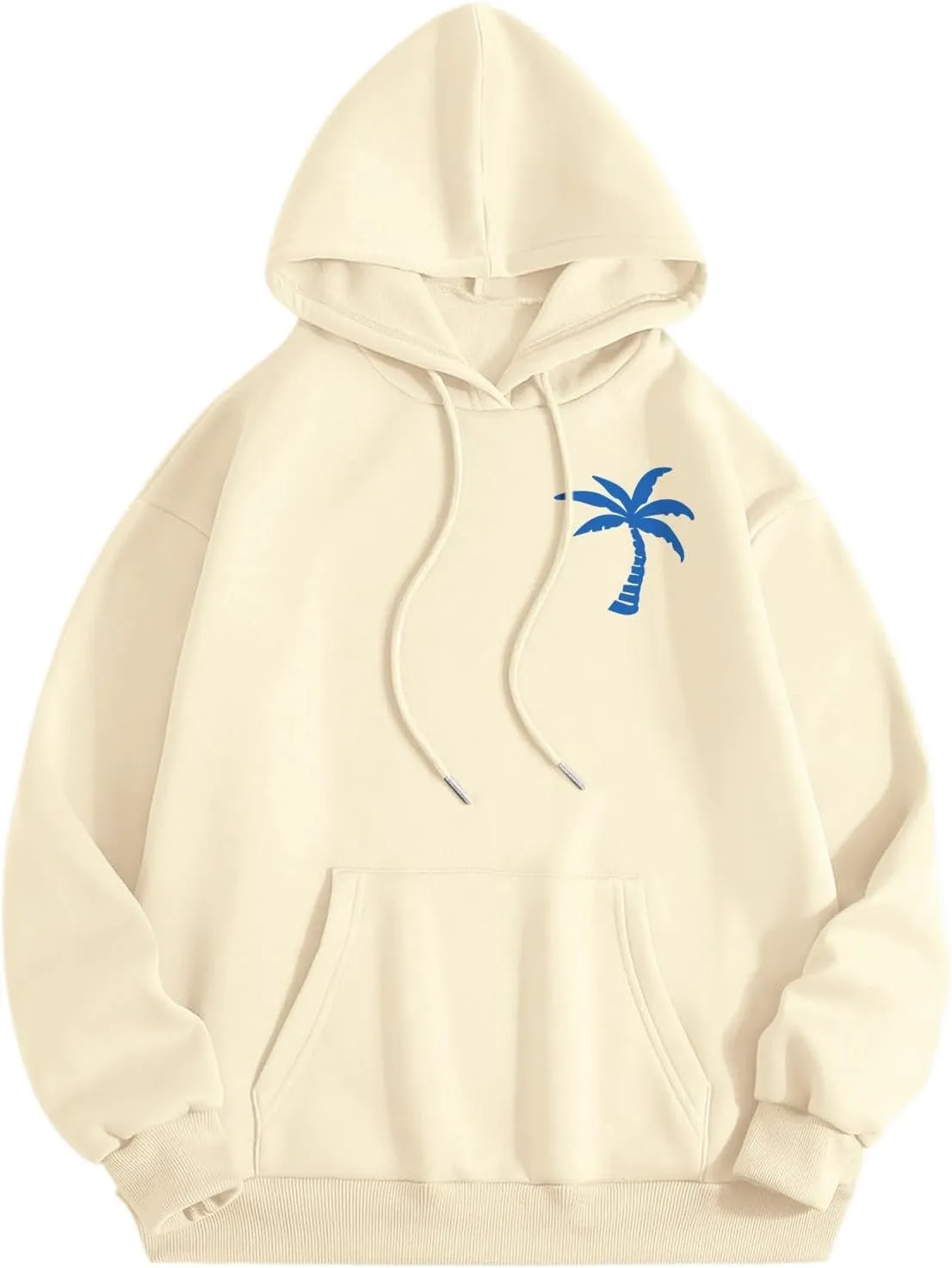 Women's Letter Print Hoodie Sweatshirt Long Sleeve Drawstring Graphic Pullover Oversized Casual Tops With Pockets