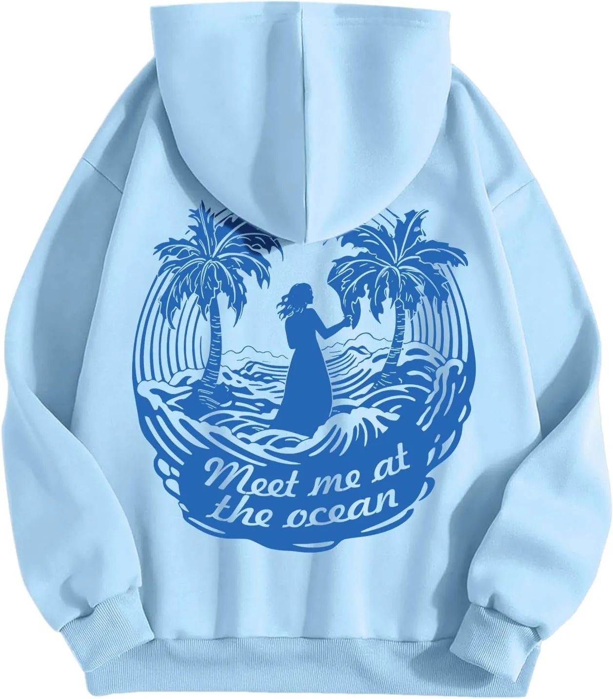 Women's Letter Print Hoodie Sweatshirt Long Sleeve Drawstring Graphic Pullover Oversized Casual Tops With Pockets