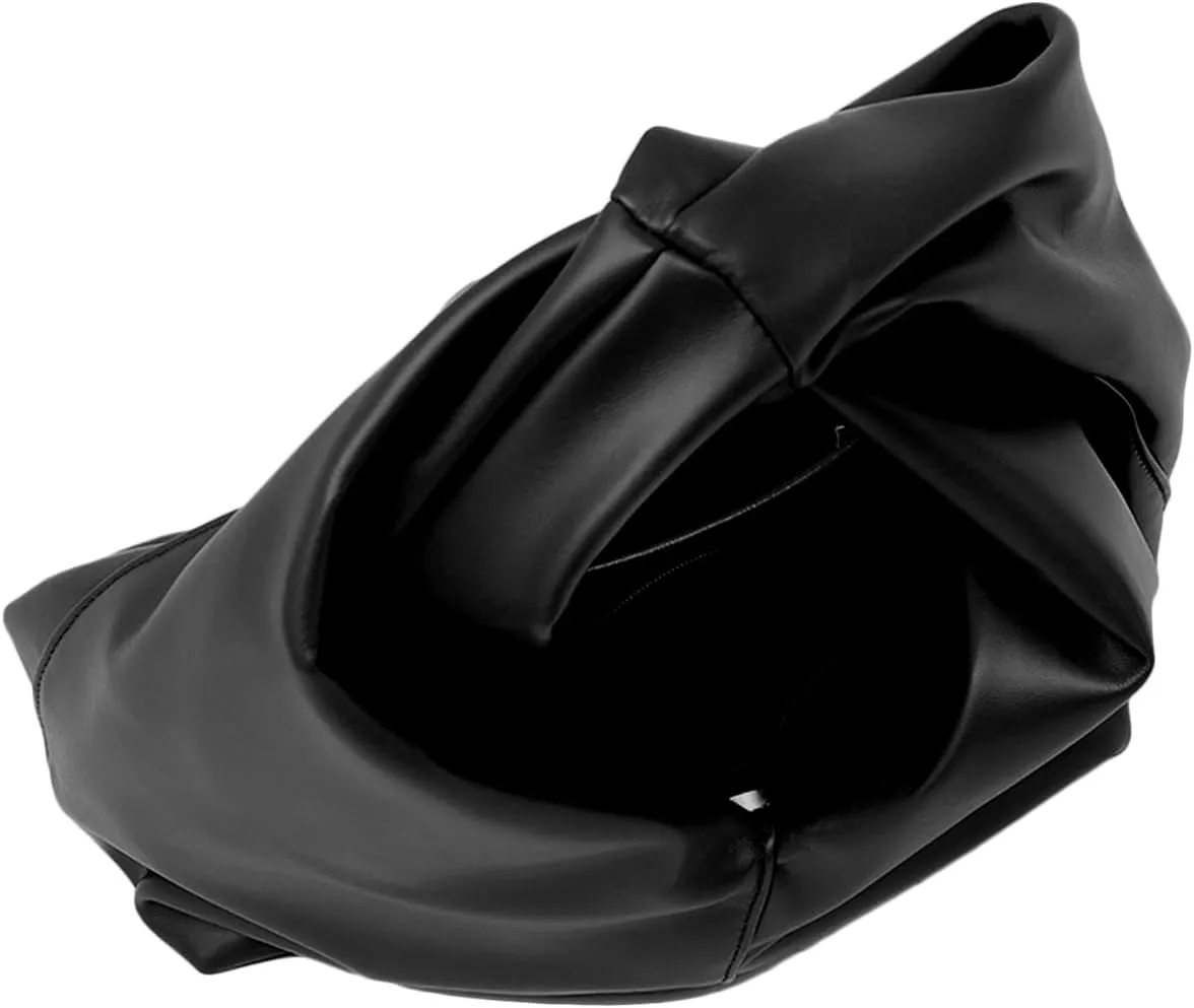 Women's Pleated Clutch Y2K Hobo Bags Ruched PU Leather Underarm Purse Shoulder Handbags
