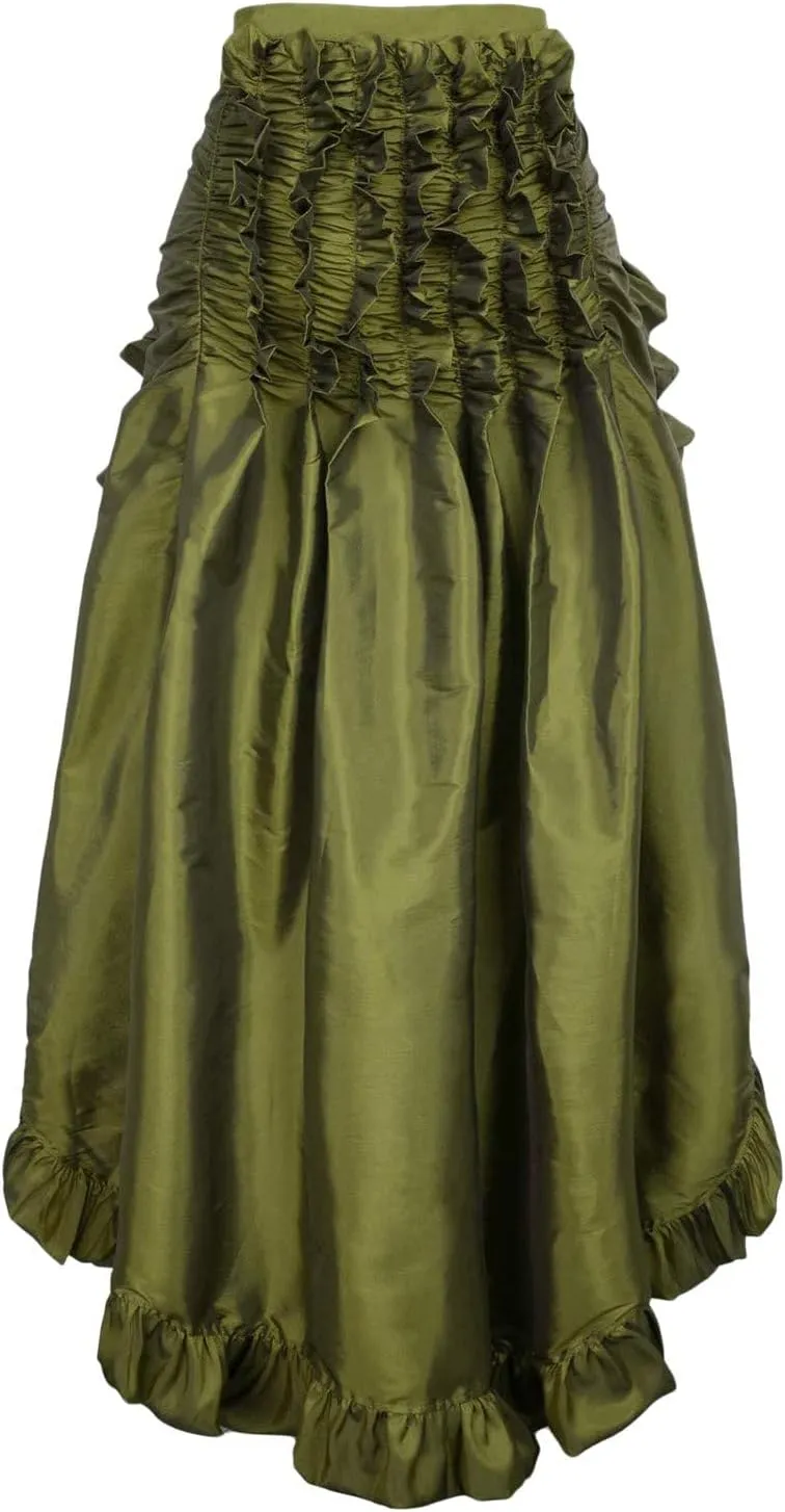 Women's Steampunk Maxi Skirt Ruffle High Waist Victorian Long Mermaid Skirt Medieval Renaissance Gothic Vintage Skirts