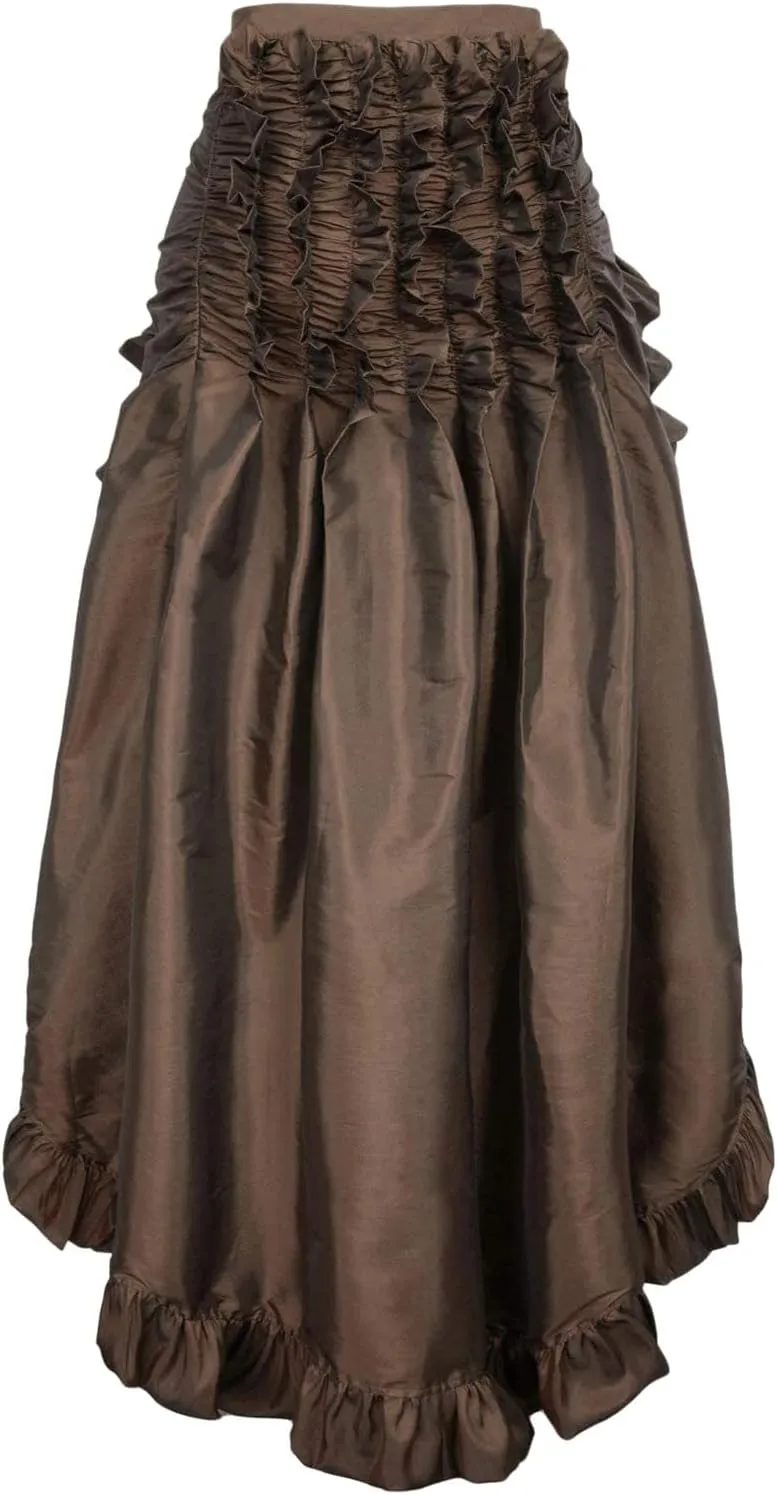 Women's Steampunk Maxi Skirt Ruffle High Waist Victorian Long Mermaid Skirt Medieval Renaissance Gothic Vintage Skirts