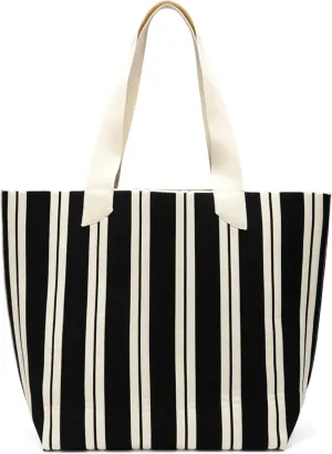 Women's Tote Bag - Striped Canvas Shoulder Bag, Reusable Multipurpose Beach Tote for Travel Grocery Shopping Work