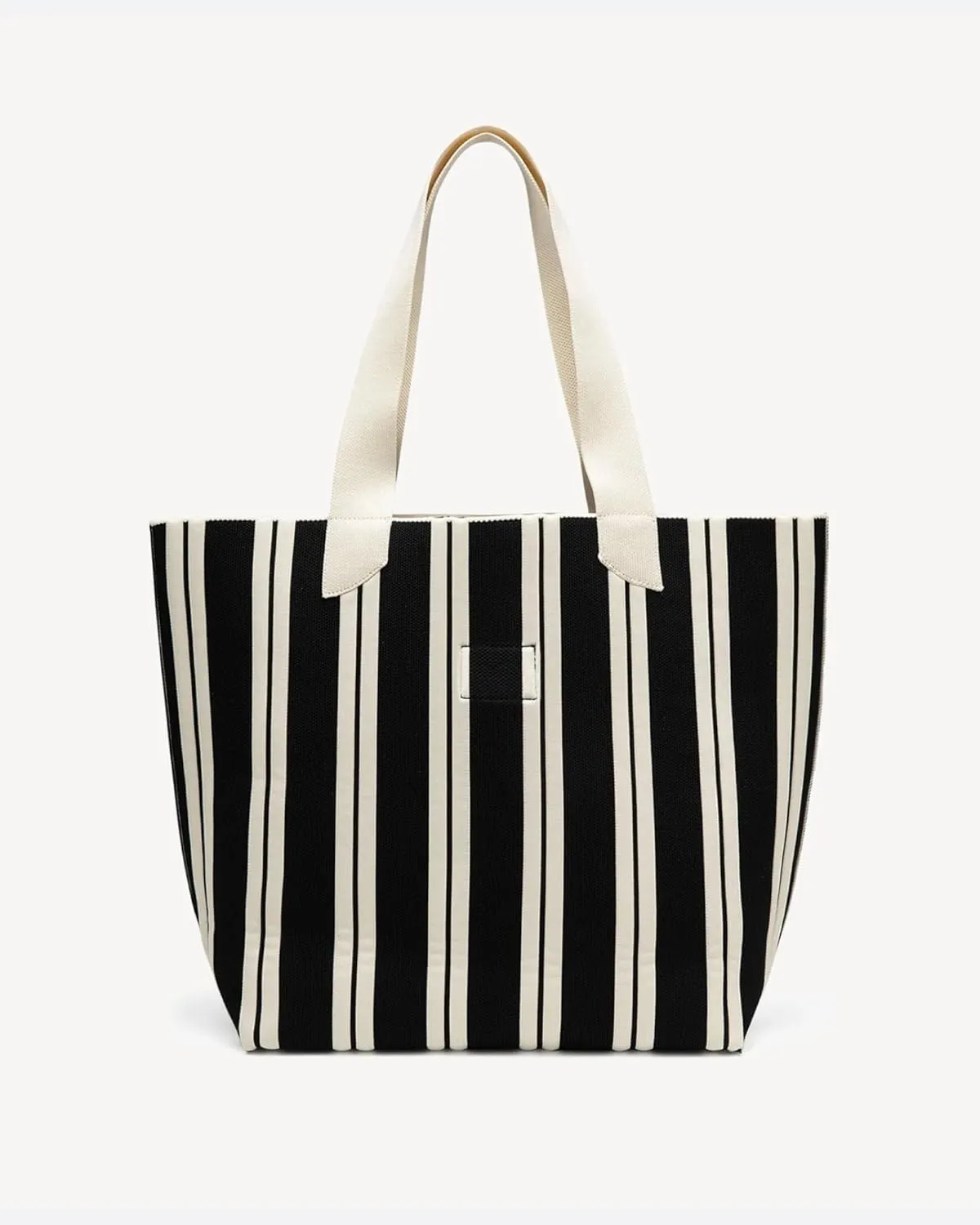 Women's Tote Bag - Striped Canvas Shoulder Bag, Reusable Multipurpose Beach Tote for Travel Grocery Shopping Work