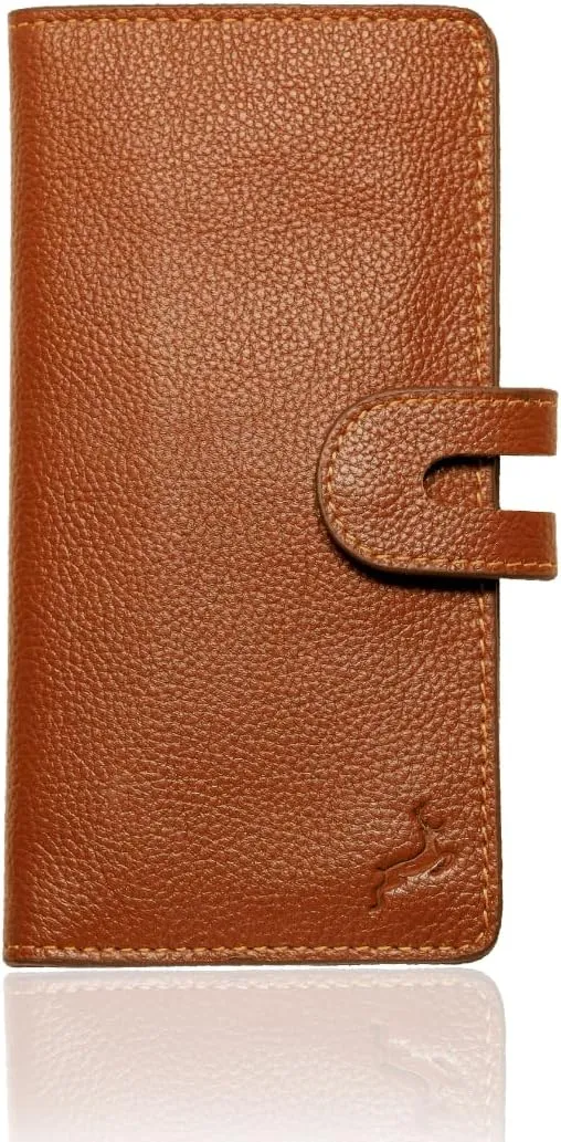 womens wallet (Holds 15-18 Cards, 4 Flat Pockets, 1 ID Windows) Genuine Leather clutch purses for women | Slim long wallets for women | rfid blocking wallet (brown wallets)