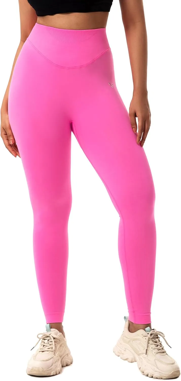 Workout Seamless Leggings for Women, High Waisted Women's Gym Leggings No Front Seam, Tummy Control 7/8 Tights