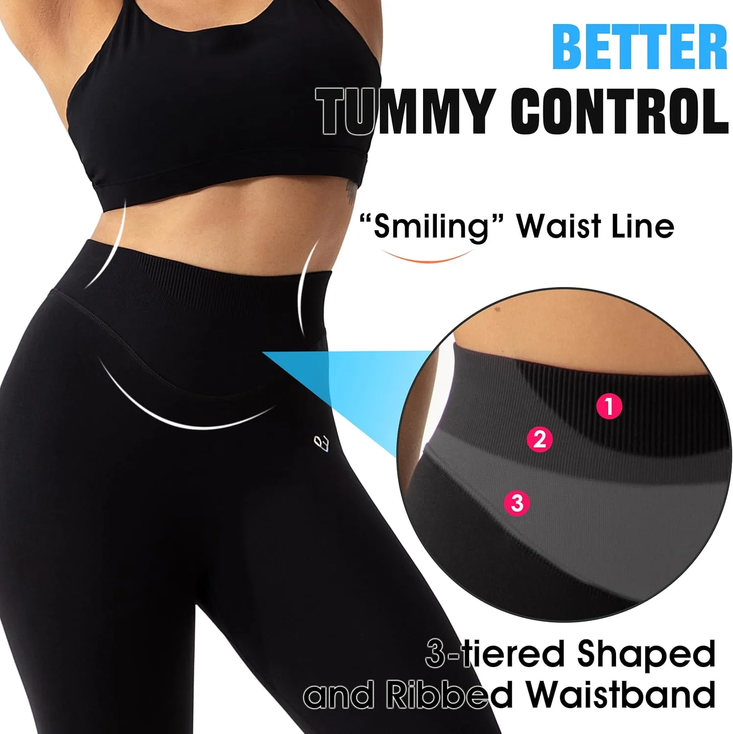 Workout Seamless Leggings for Women, High Waisted Women's Gym Leggings No Front Seam, Tummy Control 7/8 Tights
