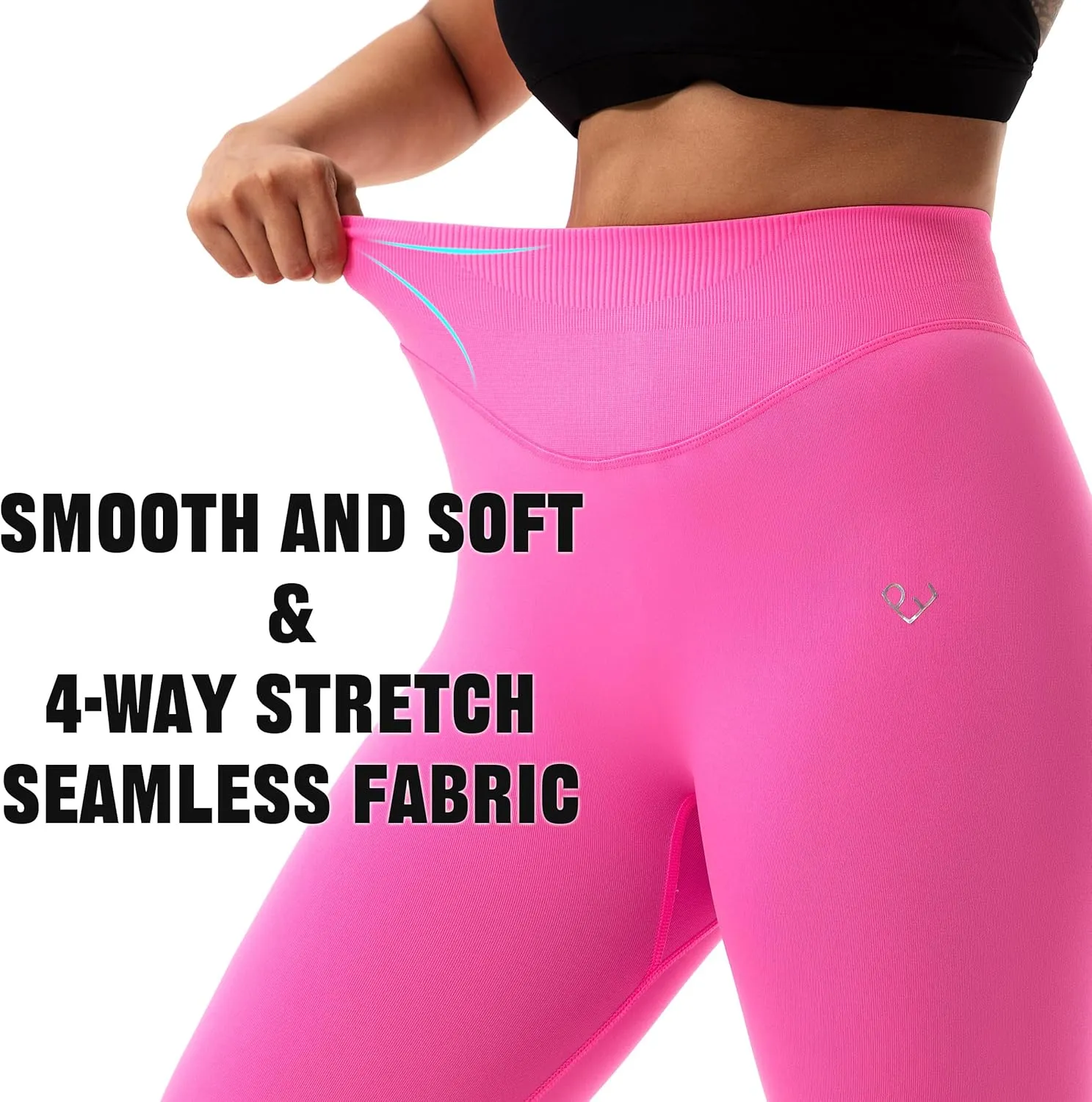 Workout Seamless Leggings for Women, High Waisted Women's Gym Leggings No Front Seam, Tummy Control 7/8 Tights