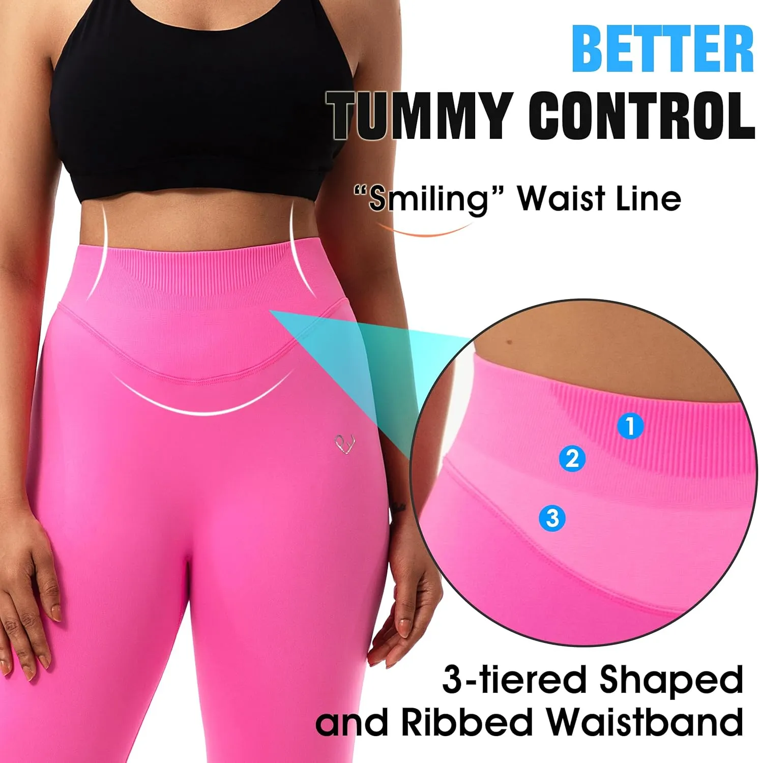 Workout Seamless Leggings for Women, High Waisted Women's Gym Leggings No Front Seam, Tummy Control 7/8 Tights