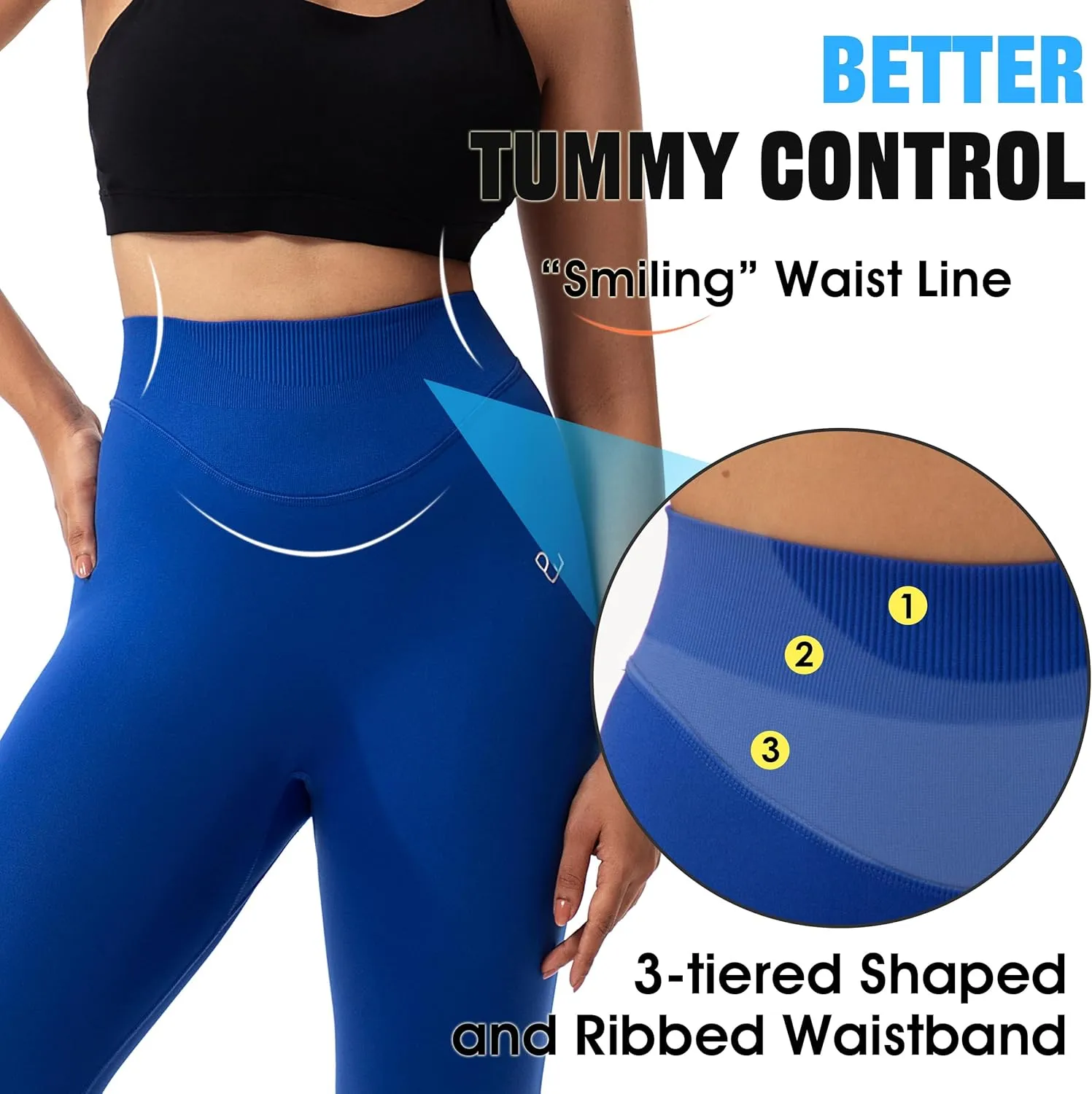 Workout Seamless Leggings for Women, High Waisted Women's Gym Leggings No Front Seam, Tummy Control 7/8 Tights