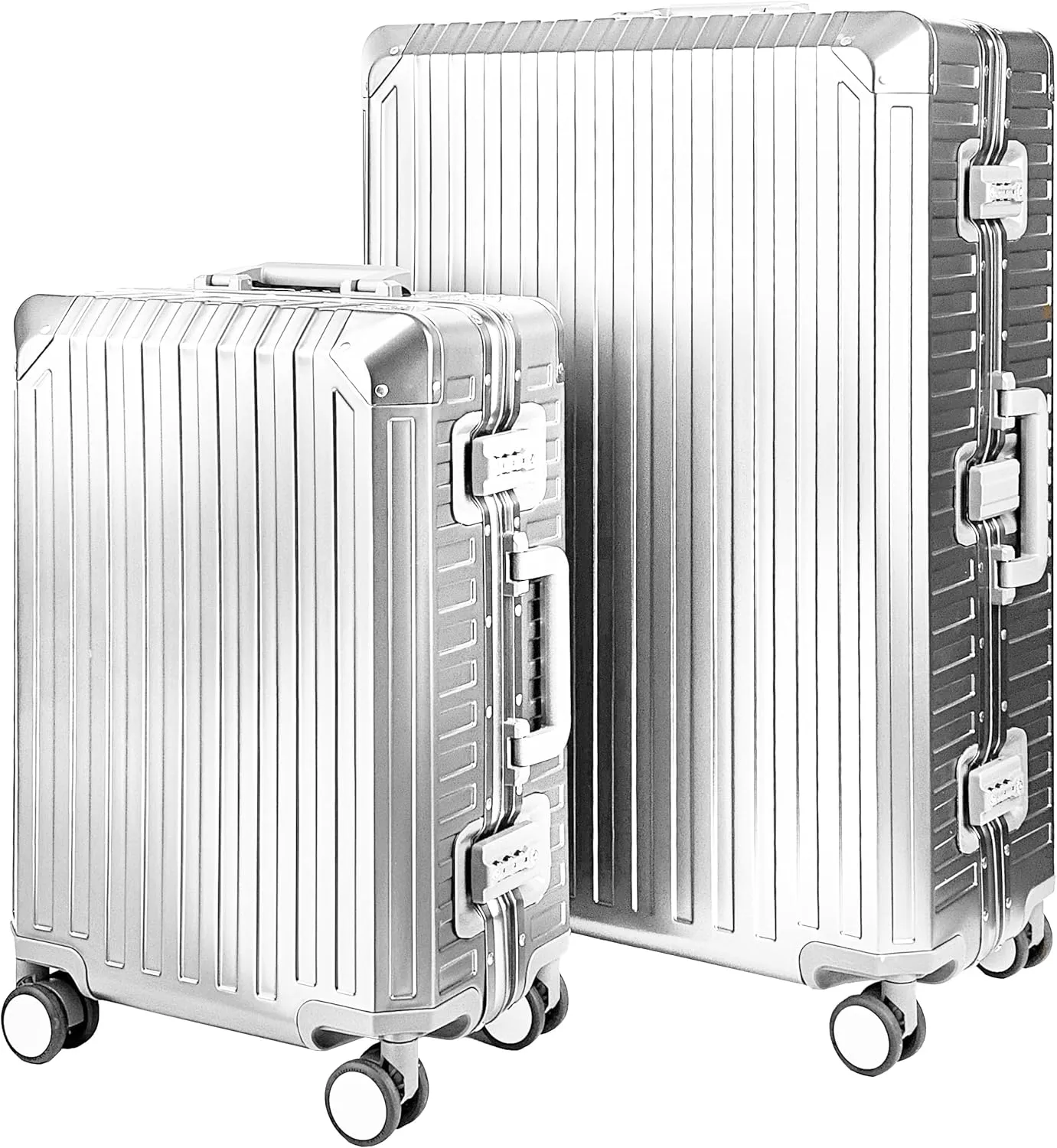 X2 All Aluminum Luggage Suitcase 3 Sizes (20",26",29") TSA Lock Carry On Silver (Double Set 20" & 29")